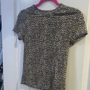 American Eagle Outfitters Leopard Print Short Sleeve Tee